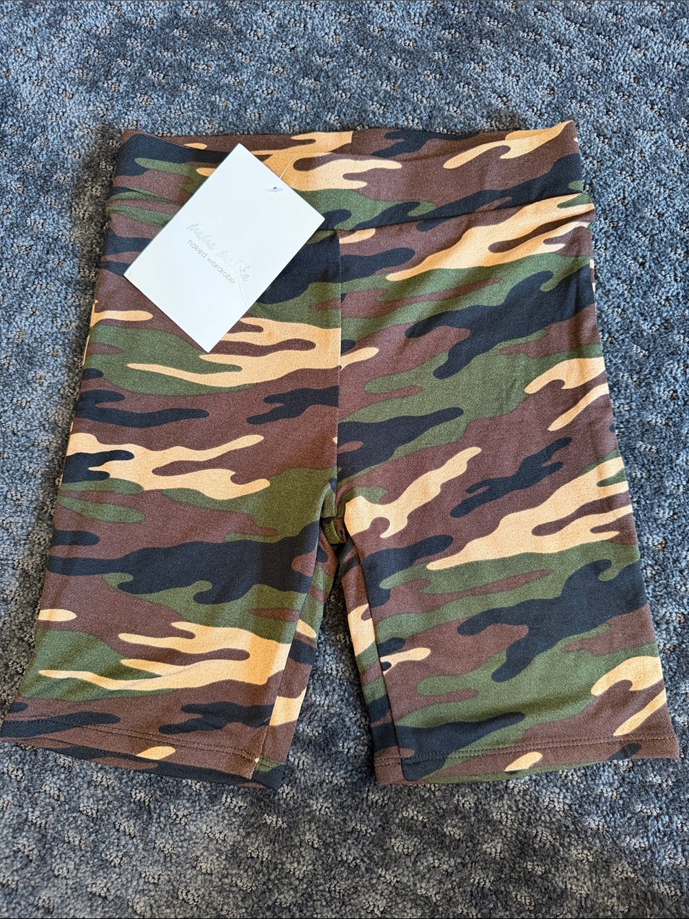 naked wardrobe Camouflage Bike Shorts - Green Brown Black
